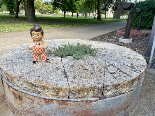 Big Boy on mill stone